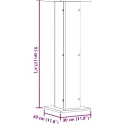 2 - stycken växtställ i åldrat trä - Stabilt konstruerat trä | Storlek: 30x30x95 cm