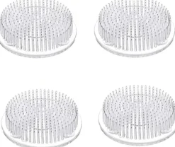 4 blomformade blomsterarrangemang i klar plast, 70 mm