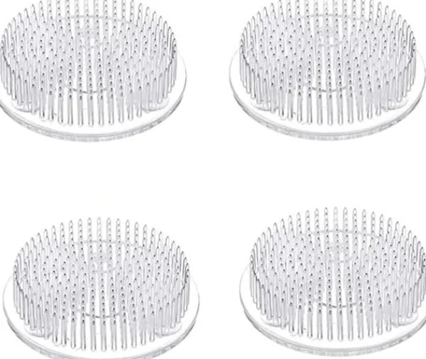 4 blomformade blomsterarrangemang i klar plast, 70 mm