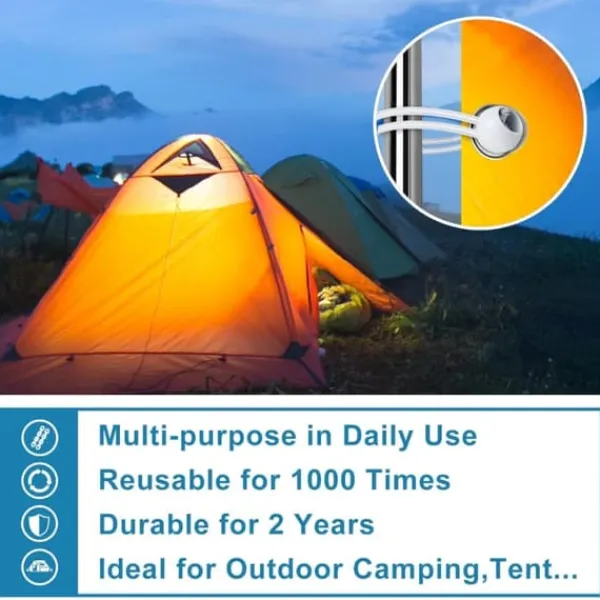 15 cm 50 stycken vita presenningsbollssnören, kraftiga markissnören för camping, skydd, last, UV-resistenta