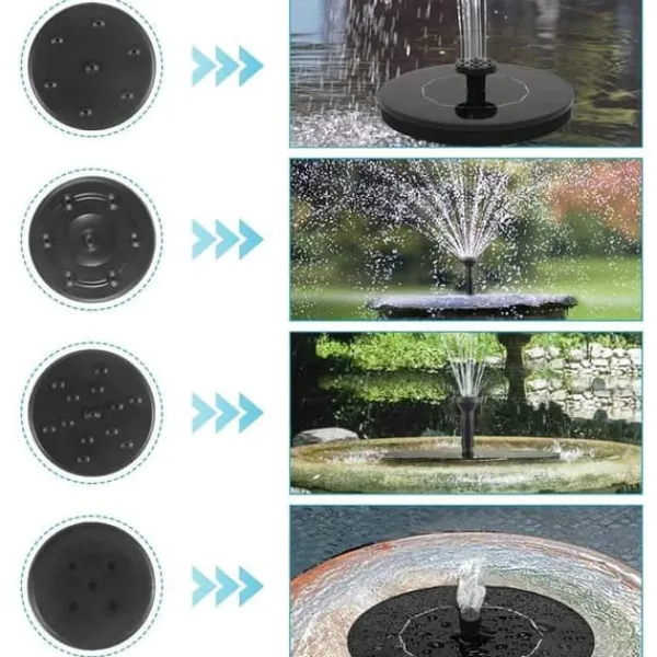 13 cm diameter, flytande solfontänsats, dekorativ trädgårdsfontänpump, terrass fontän