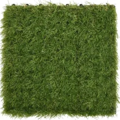 22 -delade konstgräsplattor för underhållsfri gräsmatta | Färg: Grön | Storlek: 30x30 cm