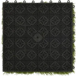 22 -delade konstgräsplattor för underhållsfri gräsmatta | Färg: Grön | Storlek: 30x30 cm