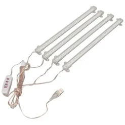 Sale 4 Heads USB-kontakt Dimbar Full Spectrum LED Grow Light med timerfunktion för inomhussuckulenter - 4000K 168 LEDs Kit För Växt- & Örtplantering