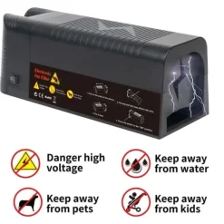 8000 High Voltage Electronic Rat Trap Killer Electric Control Zapper Rodent Pest Skadedjursfällor