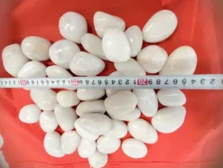 200 kg Polerad småsten Flodsten Pebbles Trädgårdsgrus Prydnadsgrus Vit