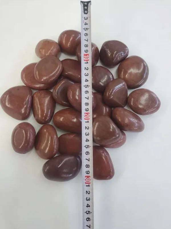 120 kg Polerade småsten Flodsten Pebbles Trädgårdsgrus Prydnadsgrus Röd