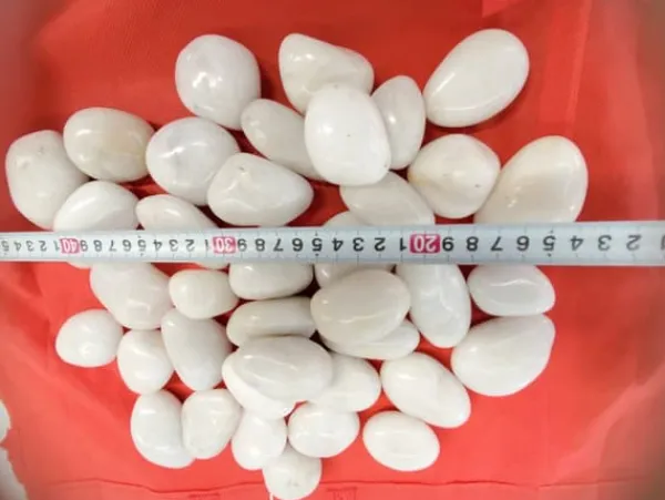 180 kg Polerade småsten Flodsten Pebbles Trädgårdsgrus Prydnadsgrus Vit
