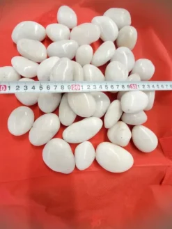 180 kg Polerade småsten Flodsten Pebbles Trädgårdsgrus Prydnadsgrus Vit