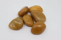 100 kg Polerade småsten Flodsten Pebbles Trädgårdsgrus Prydnadsgrus Gul Trädgårdsstenar & Klivstenar