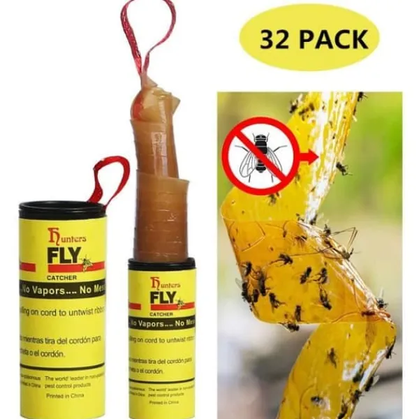 32 klibbiga flugfällor, pappersflugdödare, klibbig insektsfälla i flugpappersrulle