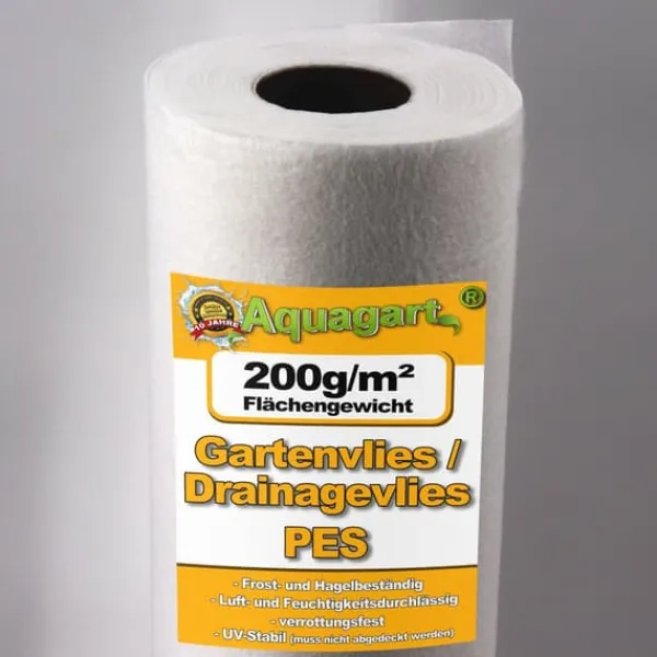 Discount 237,5 m² Geotextil fleece Trädgårdsfleece Ogräsbekämpningstyg Dräneringsfleece 200 g 1,9 m Markduk & Fiberduk