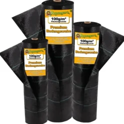 100 m² Ogräsbekämpningsmembran Ogräsfoder Mulchliner 100 g 1,65 m bred
