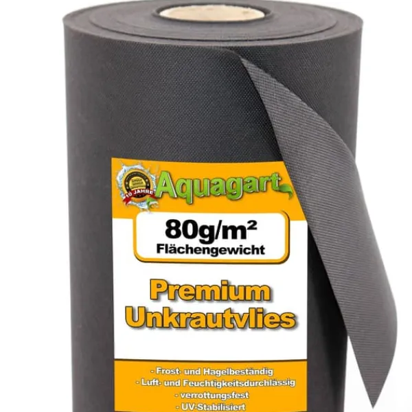 40 m² Trädgårdsfleece Ogräsbekämpningstyg Mulchtyg 80 g 1,6 m brett