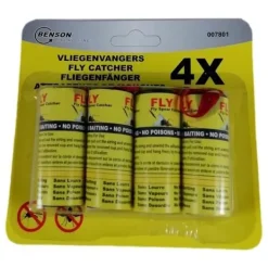4 rullar flugdödarpapper självhäftande flygande insektsfångare