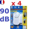 Outlet 4 säkerhetslarm för dörr och fönster - 90 dB - Batterier medföljer - Stöldskydd Hemlarmsystem
