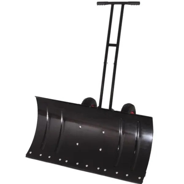Online 30" Snöskyffel med hjul, justerbar vinkel & höjd, ergonomiskt handtag, blad i kolstål för enkel uppfrysning av uppfarter och gångvägar Snöborttagning