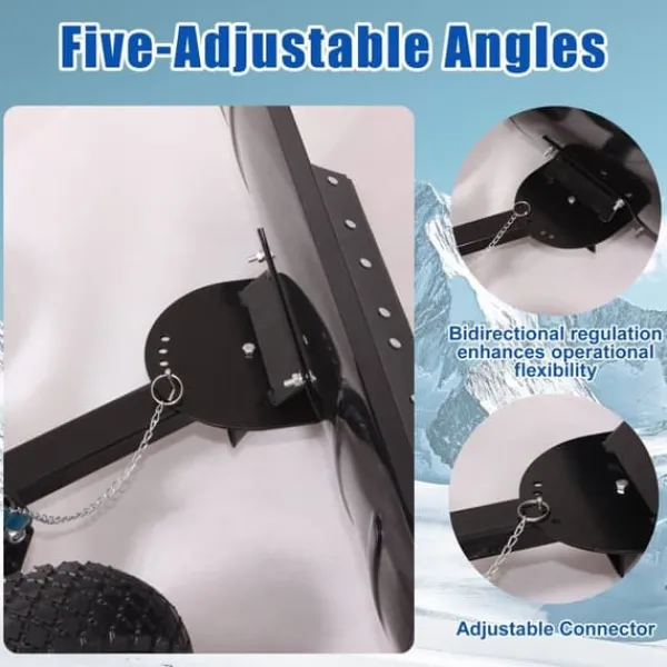 Online 30" Snöskyffel med hjul, justerbar vinkel & höjd, ergonomiskt handtag, blad i kolstål för enkel uppfrysning av uppfarter och gångvägar Snöborttagning