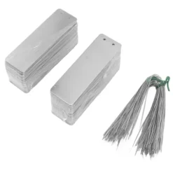 Clearance 100 st. dubbelsidiga skrivbara metalletiketter för utomhusträdgårdsskötsel Hög hållbarhet i aluminium Växtetiketter Trädidentifieringsetiketter Trädgårdsverktyg