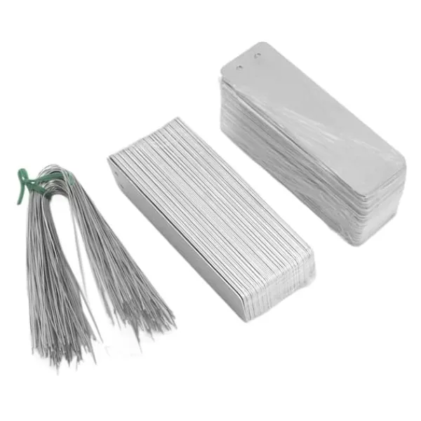Clearance 100 st. dubbelsidiga skrivbara metalletiketter för utomhusträdgårdsskötsel Hög hållbarhet i aluminium Växtetiketter Trädidentifieringsetiketter Trädgårdsverktyg