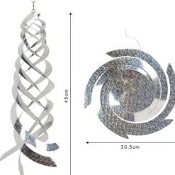 New 6 st fågelavvisande spiralreflektorer fågelavskräckande reflekterande vindspiral för trädgårdsstaket För Fåglar & Småvilt