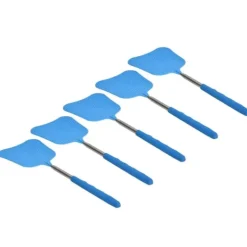 5 st flugsmäll blå lättvikts flexibel bekväm förtjockad flugracket med infällbar stav