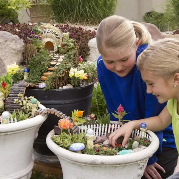 Online 4 ST Konstgräs för trädgårdsminiatyrprydnad Trädgård DIY Gräs Trädgårdsprydnader