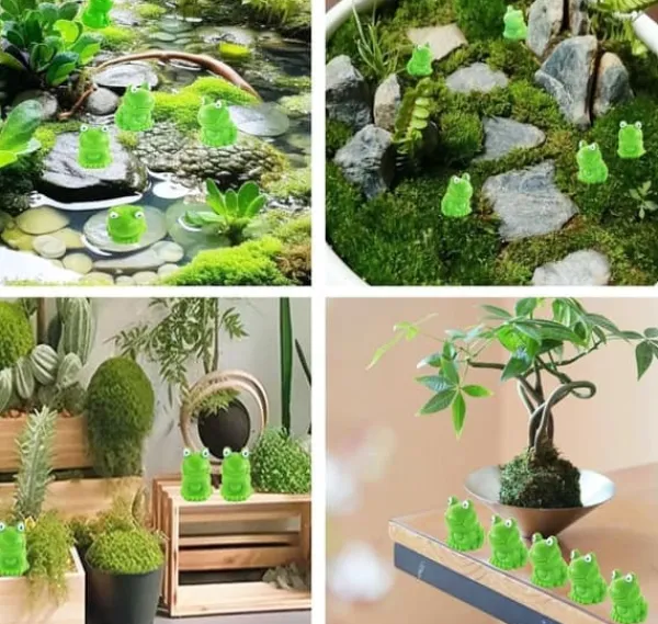 50 ST Mini Hartsgrodor, Gröna små grodafigurer Miniatyr Heminredning Fe Trädgårdsdekoration, Födelsedagsfester