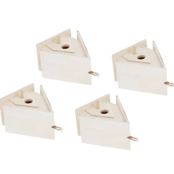 Clearance 4 st mini hängande trä fågelholk bon bur prydnad hantverk för trädgård innergård dekor För Fåglar & Småvilt