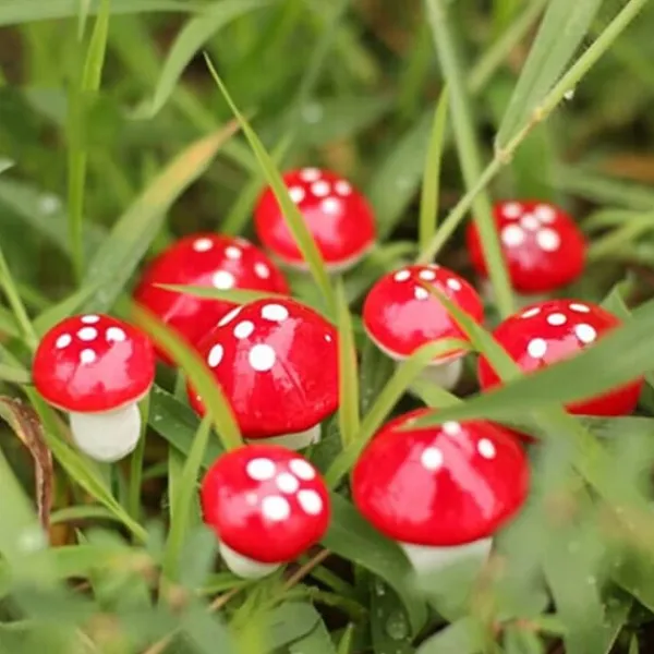 50 st Mini svampdekoration Miniatyrträdgårdshantverk liten konstgjord svamp