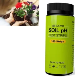 Best 100 st. pH-testremsa för jord 3,5 till 9 intervall med hög noggrannhet pH-testpapper för trädgårdsgräs Jord & Sand