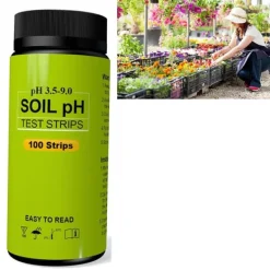 Best 100 st. pH-testremsa för jord 3,5 till 9 intervall med hög noggrannhet pH-testpapper för trädgårdsgräs Jord & Sand