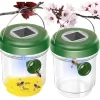 2 st Piége för getingar med solenergi och LED-ljus, insektsfällor, antihålsfälla för insekter med honung för bin, getingar och myggor