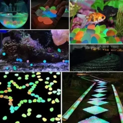Hot 300 st självlysande stenar, lysande småsten, fluorescerande småsten, dekorationsstenar, färgstarkt lysande akvarium, utomhusträdgårdsakvarium Trädgårdsstenar & Klivstenar