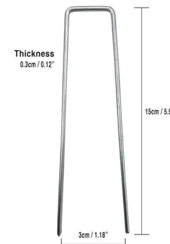 Discount 100 st U-formade förankringspinnar för trädgård - Silver 150mm Markduk & Fiberduk