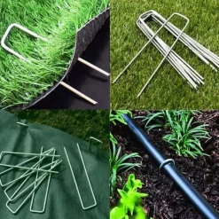 Discount 100 st U-formade förankringspinnar för trädgård - Silver 150mm Markduk & Fiberduk