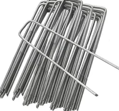 New 50 st U-formade förankringspinnar för trädgård - Silver 150mm Markduk & Fiberduk