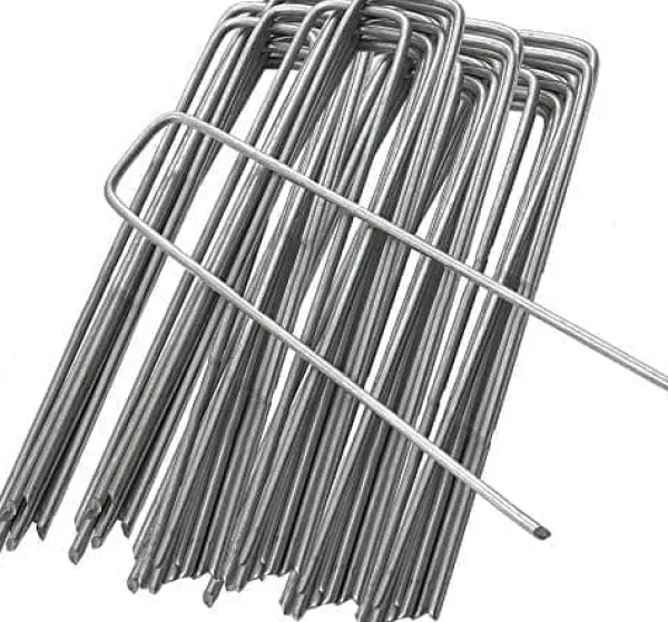 New 50 st U-formade förankringspinnar för trädgård - Silver 150mm Markduk & Fiberduk
