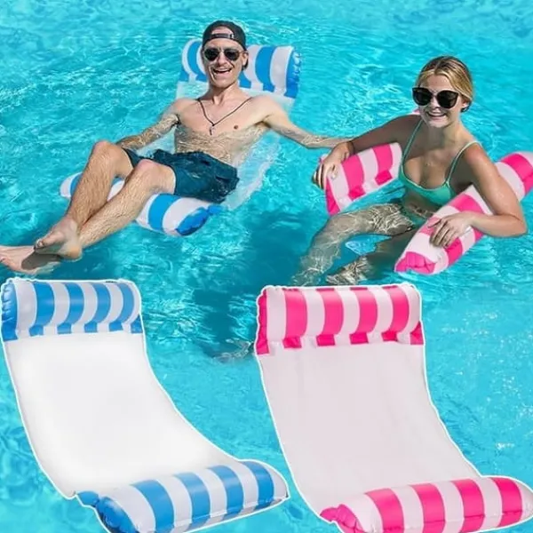 Outlet 2 st uppblåsbara poolmadrass, uppblåsbar pool för vuxna och barn med bra viktlager, bekväma poolmadrassar som är lätta att bära Pool- & Spatillbehör