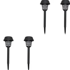 Clearance 4 st Utomhus solar myggdödare ljus Hushåll utomhus vattentät trädgård Yard Yard Myggdödare ljus (svart) Insektsmedel & Djuravvisande Medel