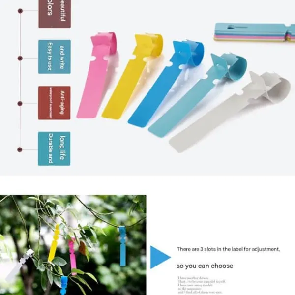 Outlet 300 st växtetiketter växtträdetiketter utomhus vattentät plastfolie hängande plantskola trädgård trädgårdsetiketter pålemarkörer återanvändbara Trädgårdsväxter