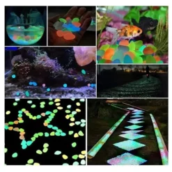 100 stycken självlysande stenar - självlysande stenar - fluorescerande stenar - dekorationsstenar - vit