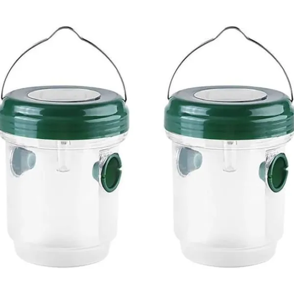 2 stycken Solar Green Bee Trap Insektsfälla Insektsavvisande verktyg Lämpligt för utomhusbalkong Trädgårdsterrass