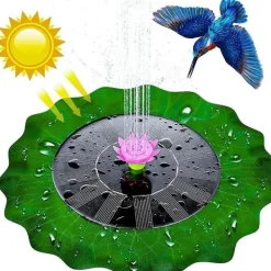 Hot 8.2 tum diameter lotusbladformad flytande solfontän, dekorativ trädgårdsfontänpump, poolfontän Fontäner & Dammar