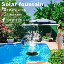 Hot 8.2 tum diameter lotusbladformad flytande solfontän, dekorativ trädgårdsfontänpump, poolfontän Fontäner & Dammar