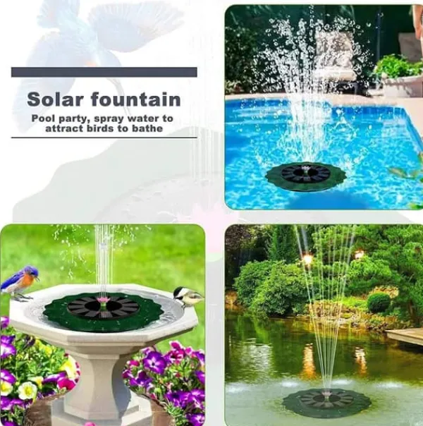 Hot 8.2 tum diameter lotusbladformad flytande solfontän, dekorativ trädgårdsfontänpump, poolfontän Fontäner & Dammar