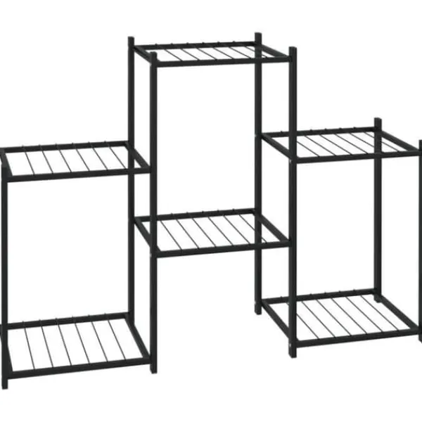 Online 343125 Planteringskärl 83x25x60 cm Svart Järn Växtställ