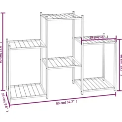 Online 343125 Planteringskärl 83x25x60 cm Svart Järn Växtställ