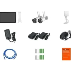 Sale 2 Wi-Fi-kameror + NVR-skärmkit - LINK2HOME - 3MP, Smart Detection, 10.1 LCD-skärm Säkerhetsmonitorer & Videokameror