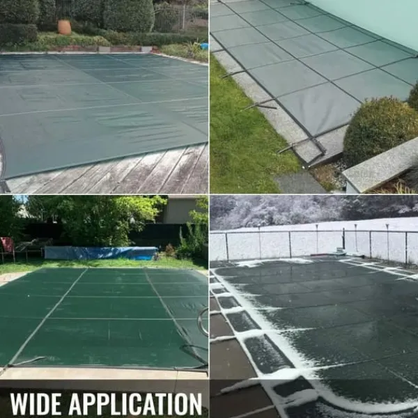 Sale 18 x 38 fot poolskydd med kompletta tillbehör för 16 x 36 fot pool, höghållfast PP-material, utmärkt permeabilitet, lätt att montera Pool- & Spatillbehör